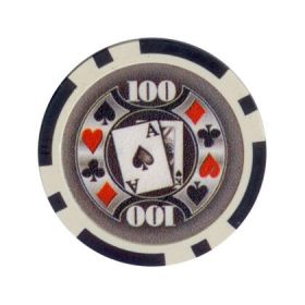 25pc Big Slick 11.5g Poker Chips (10 colors)-Black (100)
