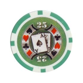 25pc Big Slick 11.5g Poker Chips (10 colors)-Green (25)