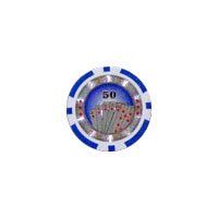 25pc 13.5g Casino Royale Clay Poker Chips w/ Laser Effects (10 colors)-Blue (50)