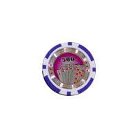 25pc 13.5g Casino Royale Clay Poker Chips w/ Laser Effects (10 colors)-Purple (500)