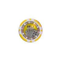 25pc 13.5g Casino Royale Clay Poker Chips w/ Laser Effects (10 colors)-Yellow (1000)