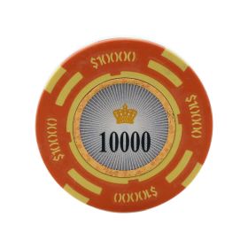 25pc 13.5g Crown Casino Clay Poker Chips (9 colors)-Orange (10000)