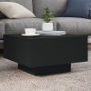 Coffee Table with LED Lights Black 21.7"x21.7"x12.2"