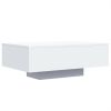 Coffee Table with LED Lights White 33.5"x21.7"x12.2"