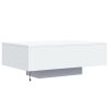 Coffee Table with LED Lights White 33.5"x21.7"x12.2"