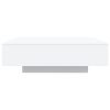 Coffee Table with LED Lights White 39.4"x39.4"x12.2"