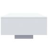 Coffee Table with LED Lights White 33.5"x21.7"x12.2"