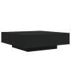Coffee Table with LED Lights Black 39.4"x39.4"x12.2"