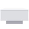 Coffee Table with LED Lights White 21.7"x21.7"x12.2"