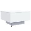 Coffee Table with LED Lights White 21.7"x21.7"x12.2"