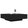 Coffee Table with LED Lights Black 39.4"x39.4"x12.2"