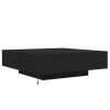 Coffee Table with LED Lights Black 39.4"x39.4"x12.2"