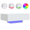 Coffee Table with LED Lights White 33.5"x21.7"x12.2"
