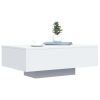 Coffee Table with LED Lights White 33.5"x21.7"x12.2"