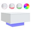 Coffee Table with LED Lights White 21.7"x21.7"x12.2"