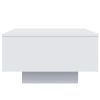 Coffee Table with LED Lights White 21.7"x21.7"x12.2"