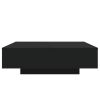 Coffee Table with LED Lights Black 39.4"x39.4"x12.2"