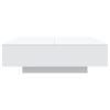 Coffee Table with LED Lights White 39.4"x39.4"x12.2"