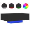 Coffee Table with LED Lights Black 33.5"x21.7"x12.2"