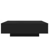 Coffee Table with LED Lights Black 39.4"x39.4"x12.2"