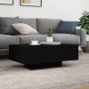 Coffee Table with LED Lights Black 33.5"x21.7"x12.2"