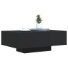 Coffee Table with LED Lights Black 33.5"x21.7"x12.2"