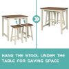 Counter Height Pub Table with 2 Saddle Bar Stools