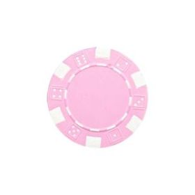 25pc 11.5g Dice Poker Chips (10 colors)-Pink