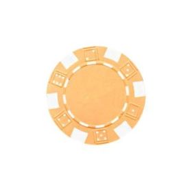 25pc 11.5g Dice Poker Chips (10 colors)-Yellow