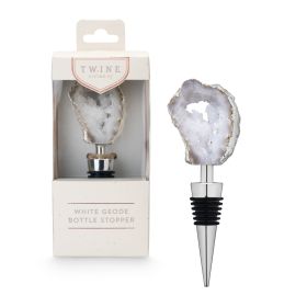 White Geode Bottle Stopper by Twine