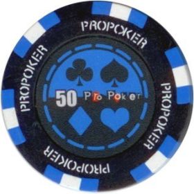 25pc 13.5g Pro Poker Clay Poker Chips (9 colors)-Blue (50)