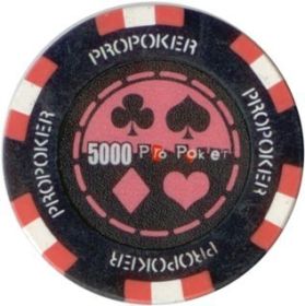25pc 13.5g Pro Poker Clay Poker Chips (9 colors)-Pink (5000)