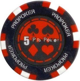 25pc 13.5g Pro Poker Clay Poker Chips (9 colors)-Red (5)