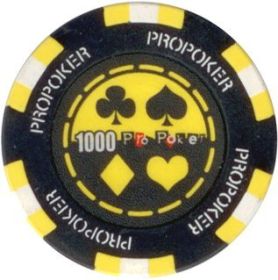 25pc 13.5g Pro Poker Clay Poker Chips (9 colors)-Yellow (1000)