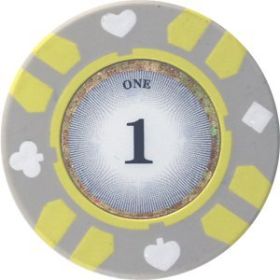 25pc 13.5g Stripe Suited V2 Clay Poker Chips (10 colors)-Gray (1)