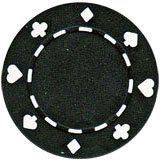 25pc 11.5g Suited Poker Chips (10 colors)-Black
