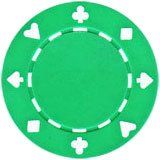 25pc 11.5g Suited Poker Chips (10 colors)-Green