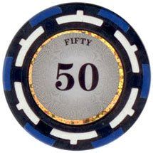 25pc 13.5g Z-Pro Poker Clay Poker Chips (9 colors)-Blue (50)