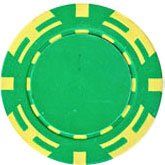 25pc 14g Z Striped Poker Chips (10 colors)-Green